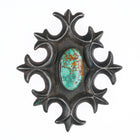Vintage Navajo cast sterling silver high grade spiderweb turquoise pendant/pin