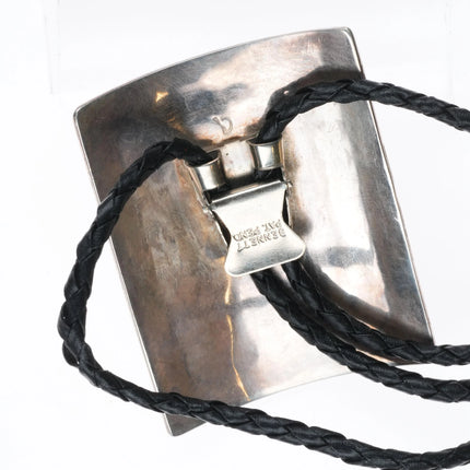 c1970 Vintage southwestern Sterling silver Navajo bolo tie w nice turquoise