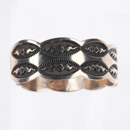 7.1" Marc Antia Apache Heavily stamped sterling silver cuff bracelet