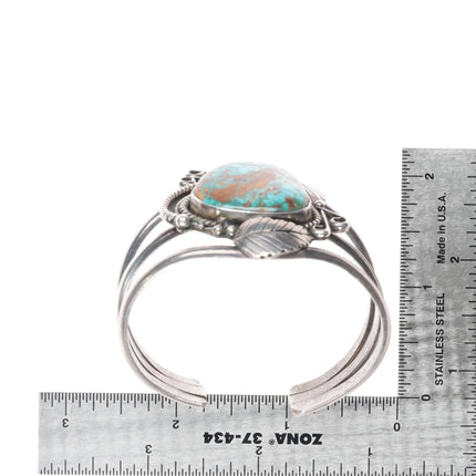 6.1" Vintage Navajo Royston Turquoise cuff bracelet sterling silver c1970's - Estate Fresh Austin