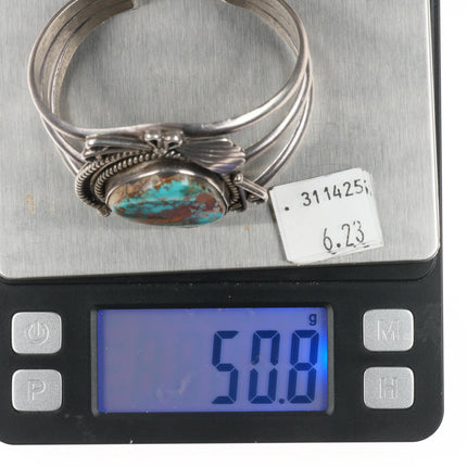 6.1" Vintage Navajo Royston Turquoise cuff bracelet sterling silver c1970's - Estate Fresh Austin