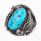 sz14 Vintage Richard Begay Navajo sterling silver Kingman turquoise men's ring