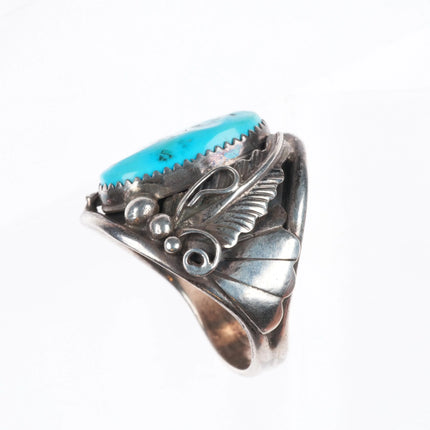 sz14 Vintage Richard Begay Navajo sterling silver Kingman turquoise men's ring