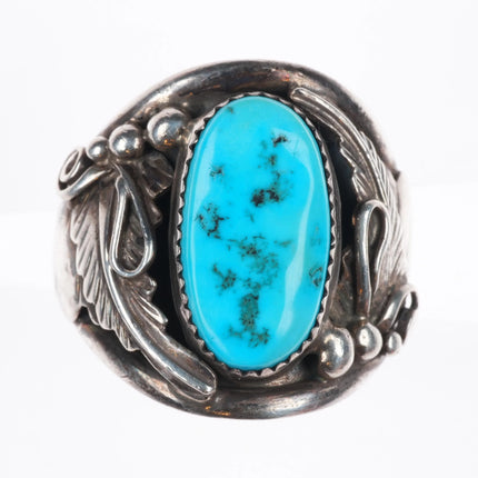 sz14 Vintage Richard Begay Navajo sterling silver Kingman turquoise men's ring