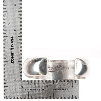 6" Orville Tsinnie Navajo sterling silver Mediterranean red coral cuff bracelet - Estate Fresh Austin