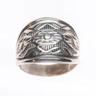sz11.75 Troy Lamer Navajo rug pattern sterling silver hand stamped ring