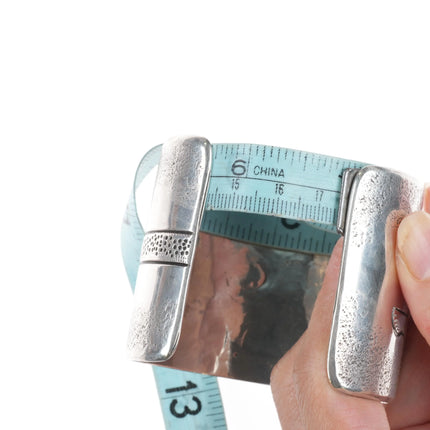 6.9" Kee Joe Benally Navajo Overlay Wide cuff bracelet - Kachina sterling silver - Estate Fresh Austin