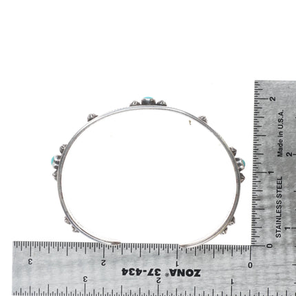 6.5" Kee Nataani Navajo sterling silver turquoise snake eye cuff bracelet - Estate Fresh Austin