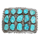 Large Vintage Navajo sterling silver nugget turquoise cluster belt buckle - Estate Fresh Austin
