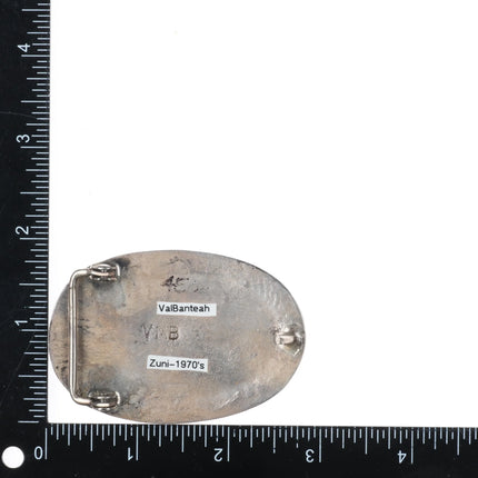 Valentino & Matilda Banteah Zuni sterling silver cobblestone inlay belt buckle - Estate Fresh Austin