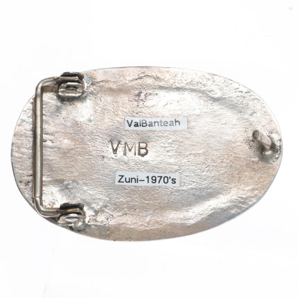 Valentino & Matilda Banteah Zuni sterling silver cobblestone inlay belt buckle - Estate Fresh Austin