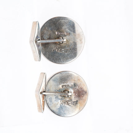 Ray Tracey Knifewing  Navajo sterling silver, turquoise, sugilite cufflinks