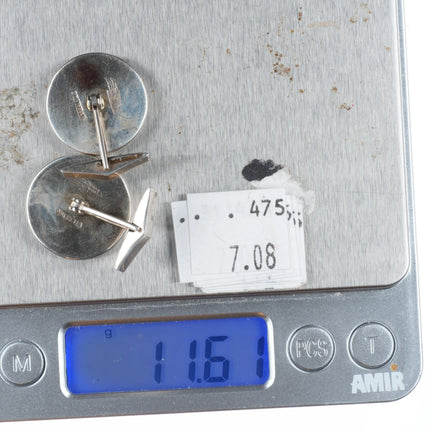 Ray Tracey Knifewing  Navajo sterling silver, turquoise, sugilite cufflinks