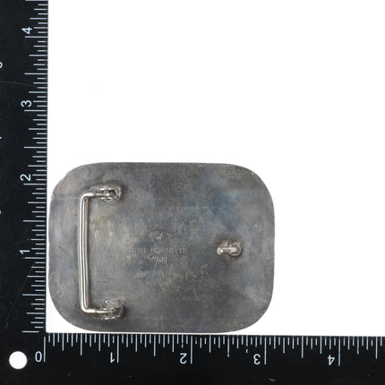 Silas & Bertie Ohmsatte Zuni sterling silver, turquoise arrowhead belt buckle - Estate Fresh Austin