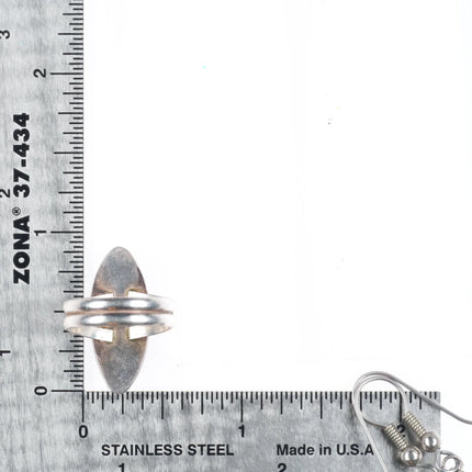 sz5 Vintage Southwestern sterling silver Sugilite purple earrings/ring set