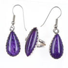 sz5 Vintage Southwestern sterling silver Sugilite purple earrings/ring set