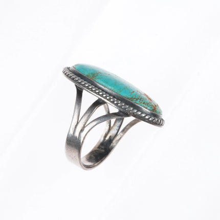 sz7.5 Vintage Waterweb turquoise Navajo sterling silver ring mid century