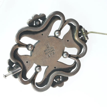 1930's Georg Jensen Art Deco period 173 Sterling silver/Lapis pin/brooch Danish