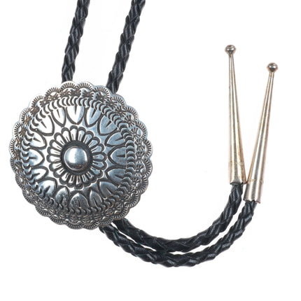 1991 Navajo sterling silver Golden Eagle trading company bolo concho bolo tie