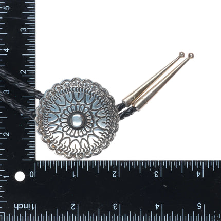 1991 Navajo sterling silver Golden Eagle trading company bolo concho bolo tie