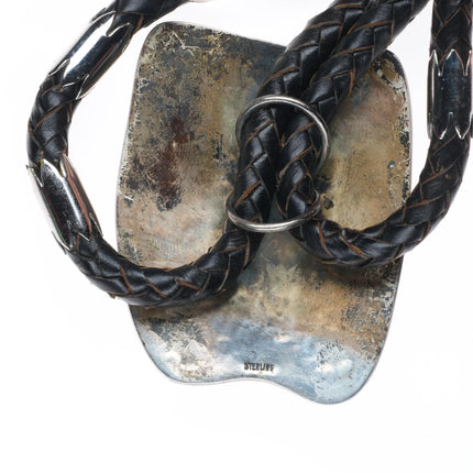 Large Vintage Hopi or Navajo  sterling silver eagle dancer kachina bolo tie