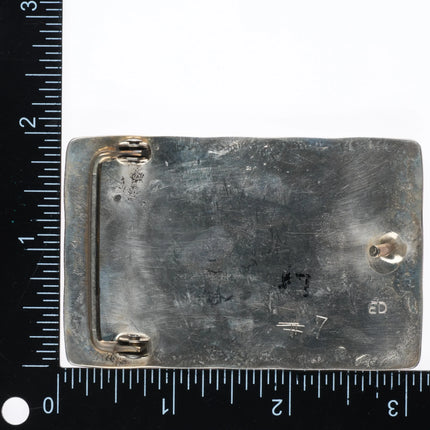 1981 Vintage Navajo Sterling silver Knoxville worlds fair belt buckle chip inlay