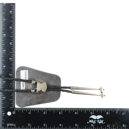 c1960 c-31 Southwest Modernist sterling silver coral cluster turquoise bolo tie - Estate Fresh Austin