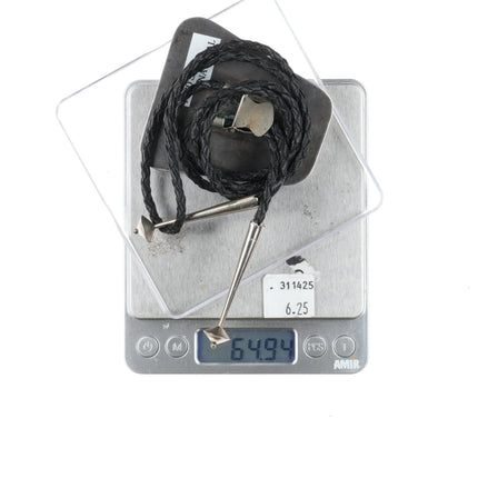 c1960 c-31 Southwest Modernist sterling silver coral cluster turquoise bolo tie - Estate Fresh Austin