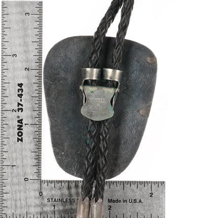 c1960 c-31 Juan Calavaza Zuni sterling silver/turquoise Rattlesnake bolo tie - Estate Fresh Austin