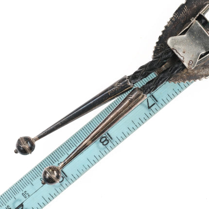 Leslie & Gladys Lamy Zuni Sterling silver cobblestone inlay bolo tie turquoise - Estate Fresh Austin