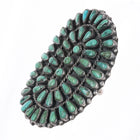 sz8 Large Vintage Zuni sterling silver petit point cluster turquoise ring - Estate Fresh Austin
