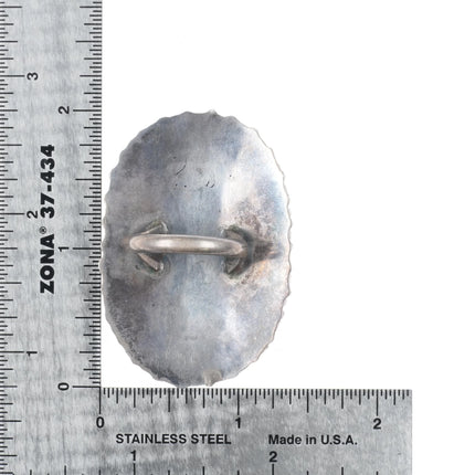 sz8 Large Vintage Zuni sterling silver petit point cluster turquoise ring - Estate Fresh Austin