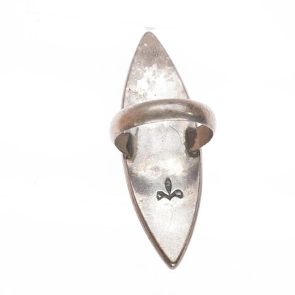 sz7.25 Frank Vacit Zuni sterling silver turquoise channel inlay long ring - Estate Fresh Austin