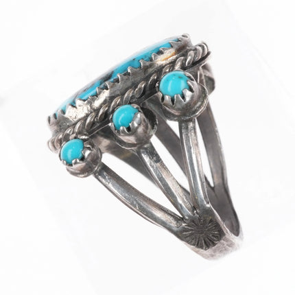 sz4.5 Vintage Navajo sterling silver snake eye turquoise ring nice center stone - Estate Fresh Austin