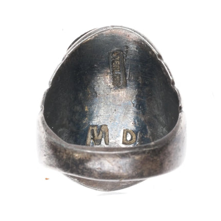 sz10.5 Mary Dayea Navajo large sterling silver turquoise cluster men's ring - Estate Fresh Austin