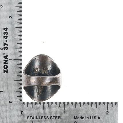 sz10.5 Mary Dayea Navajo large sterling silver turquoise cluster men's ring - Estate Fresh Austin