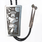 Robert Becenti Jr Vintage Navajo sterling silver Kachina overlay bolo tie - Estate Fresh Austin