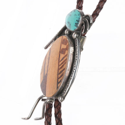 Vintage Bisbee Bob Arizona Sterling silver, turquoise, shard kokopelli bolo tie - Estate Fresh Austin