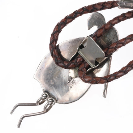 Vintage Bisbee Bob Arizona Sterling silver, turquoise, shard kokopelli bolo tie - Estate Fresh Austin