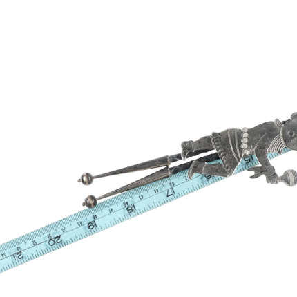 Robert Becenti Jr Vintage Navajo sterling silver Kachina figure overlay bolo tie - Estate Fresh Austin