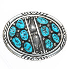 Ted Etsitty Navajo 1980's Vintage sterling silver turquoise nugget belt buckle - Estate Fresh Austin