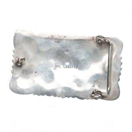 G&L Leekity Zuni sterling silver carved natural turquoise nuggets belt buckle - Estate Fresh Austin