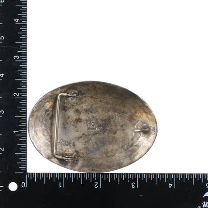 Herbert Cayatineto Navajo Large Sterling silver Royston turquoise belt buckle - Estate Fresh Austin