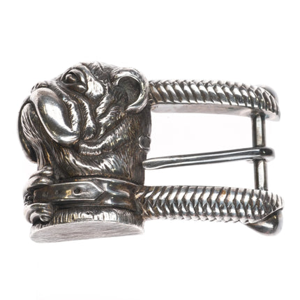 Retro Barry Kieselstein Cord sterling silver figural bulldog belt buckle - Estate Fresh Austin