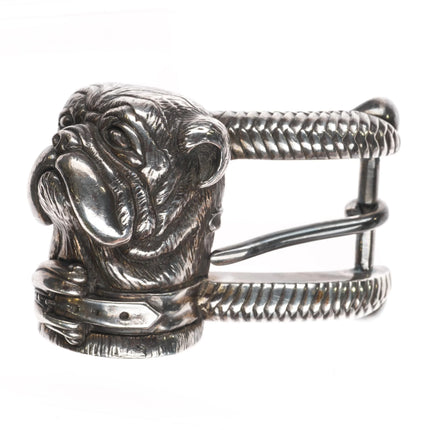 Retro Barry Kieselstein Cord sterling silver figural bulldog belt buckle - Estate Fresh Austin