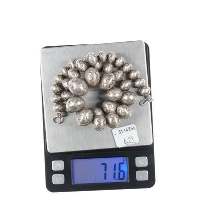 Amazing Vintage Hand Stamped Navajo pearl beaded necklace - Estate Fresh Austin