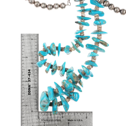 Vintage Sterling silver, turquoise/shell Native American Heishi necklace - Estate Fresh Austin