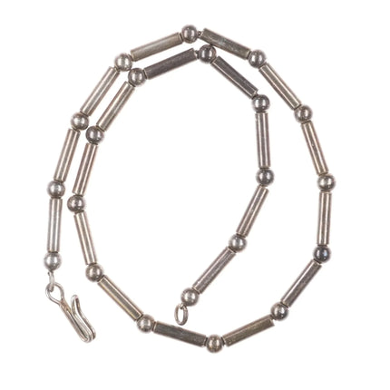 16" Vintage Southwestern sterling silver tube bead necklace - Estate Fresh Austin