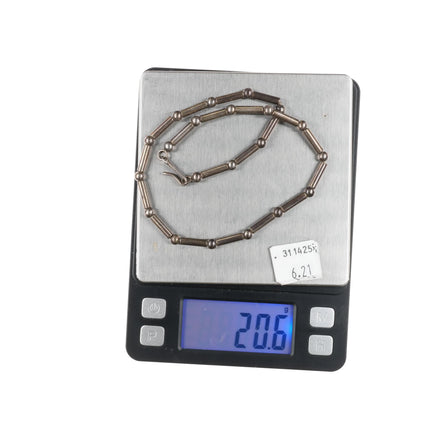 16" Vintage Southwestern sterling silver tube bead necklace - Estate Fresh Austin