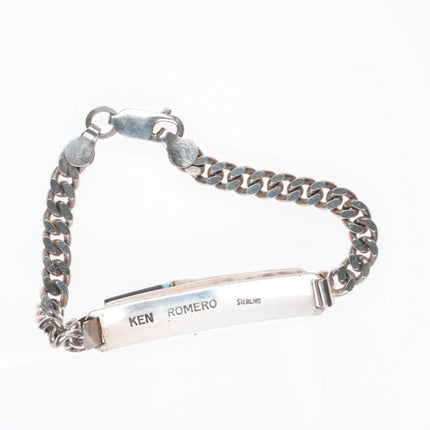 6.75" Ken Romero Taos/Laguna puebl sterling silver/14k cobblestone link bracelet